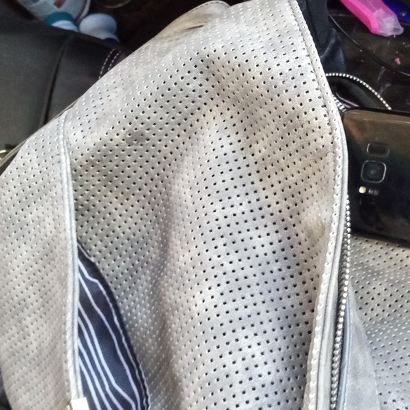 SALE🩶SHE+LO🩶 “NEXT CHAPTER"  CROSSBODY HOBO/Gray Perforated Leather - Picture 14 of 14